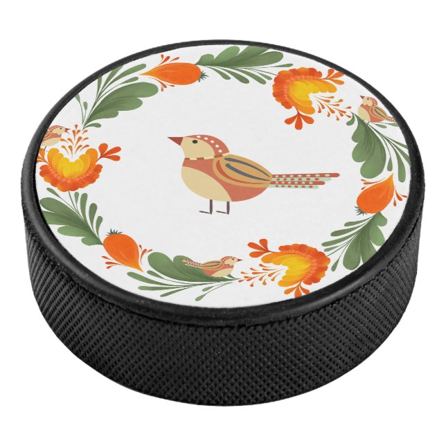 Disco De Hockey Autumn Bird Folk Art (3/4)