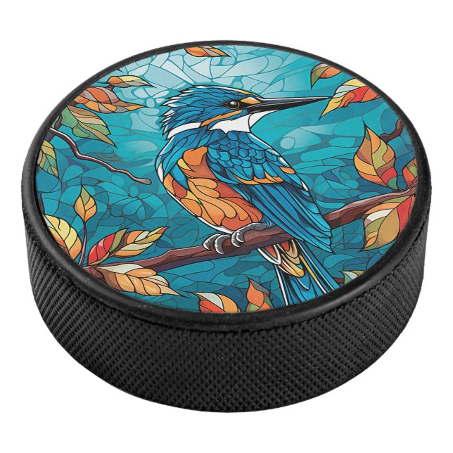 Disco De Hockey Autumn Kingfisher Hockey Puck (3/4)