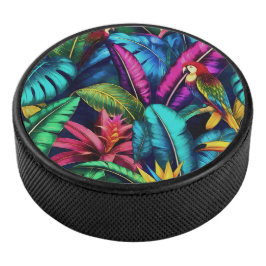 Disco De Hockey Aves Exóticas Jungla Sueños Superficie Sin Costura