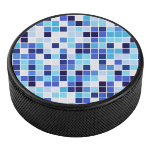 Disco De Hockey Baldosas de piscina, mosaicos azules, patrón geomé