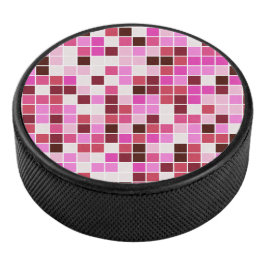 Disco De Hockey Baldosas de piscina, mosaicos rosados, patrón geom