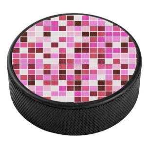 Disco De Hockey Baldosas de piscina, mosaicos rosados, patrón geom