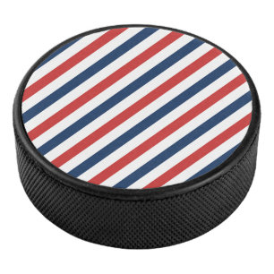 Disco De Hockey Bandas blancas y azules rojas patrióticas