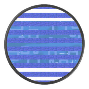 Disco De Hockey Bandas geométricas azules de Moda Guay