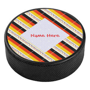 Disco De Hockey Bandera alemana de Deutschland personalizada con m