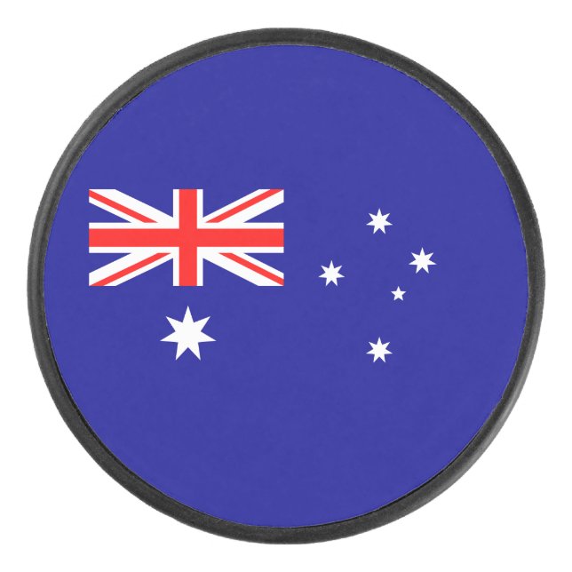 Disco De Hockey Bandera australiana patriótica (Anverso)