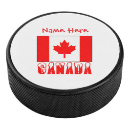 Disco De Hockey Bandera canadiense personalizada patriótica