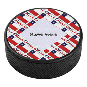 Disco De Hockey Bandera Chilena Personalizada con mosaico