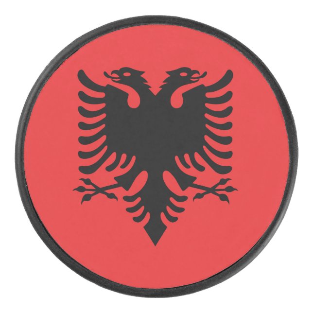 Disco De Hockey Bandera de Albania (Anverso)