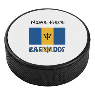 Disco De Hockey Bandera de Barbados Personalizada con Nombre