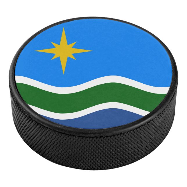 Disco De Hockey Bandera de Duluth, MN (3/4)