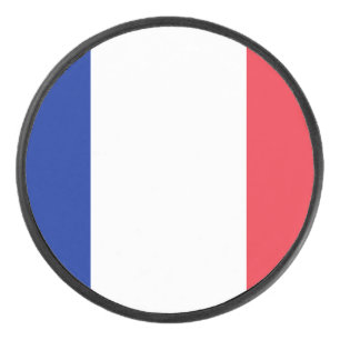Disco De Hockey Bandera de Francia en la pista de hockey