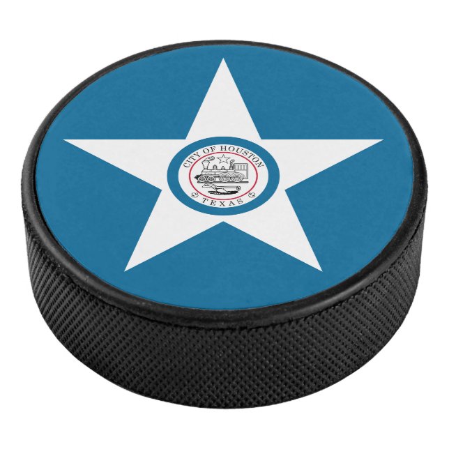 Disco De Hockey Bandera de la ciudad de Houston, Texas Hockey Puck (3/4)