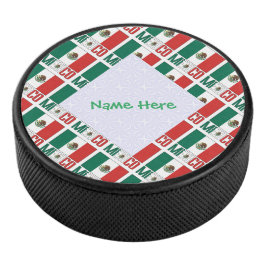 Disco De Hockey Bandera de México Personalizada en Baldosas