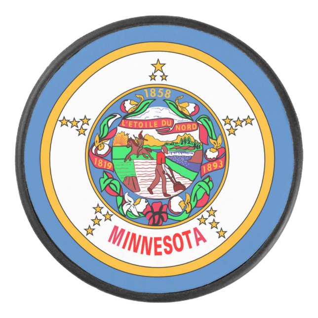 Disco De Hockey Bandera de Minnesota (Anverso)
