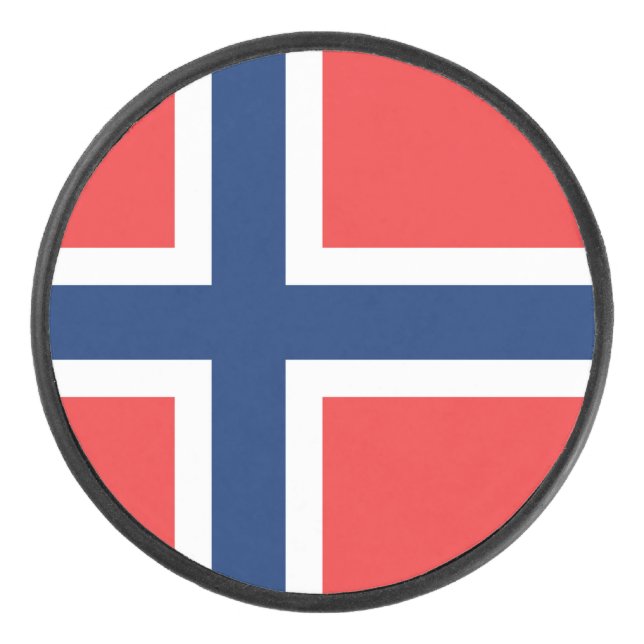 Disco De Hockey Bandera de Noruega (Anverso)
