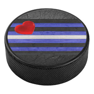 Disco De Hockey bandera de orgullo de cuero de SlipperyJoe's negro