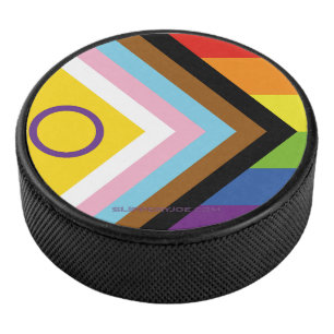 Disco De Hockey Bandera de orgullo intersexual de SlipperyJoe's fo