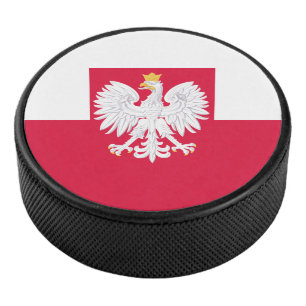 Disco De Hockey Bandera de Polonia (con escudo de armas)