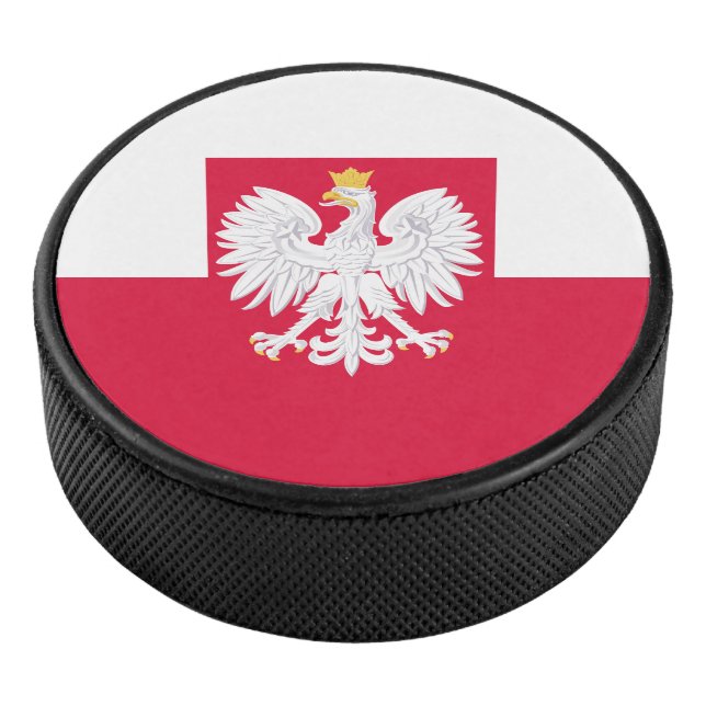 Disco De Hockey Bandera de Polonia (con escudo de armas) (3/4)