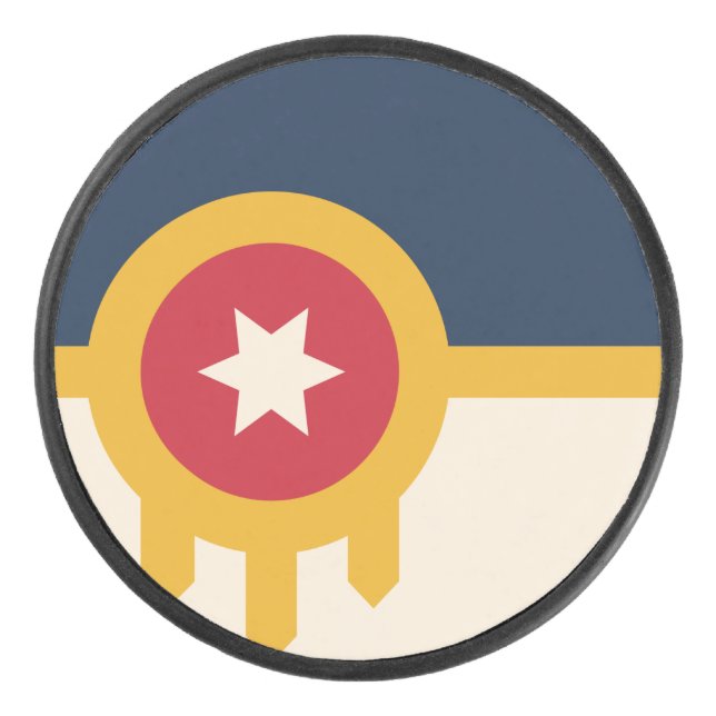 Disco De Hockey Bandera de Tulsa, Oklahoma (Anverso)