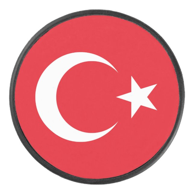 Disco De Hockey Bandera de Turquía (Anverso)
