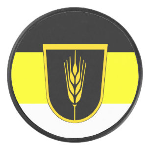 Disco De Hockey Bandera de Wolgadeutsche (versión en blanco/negro/