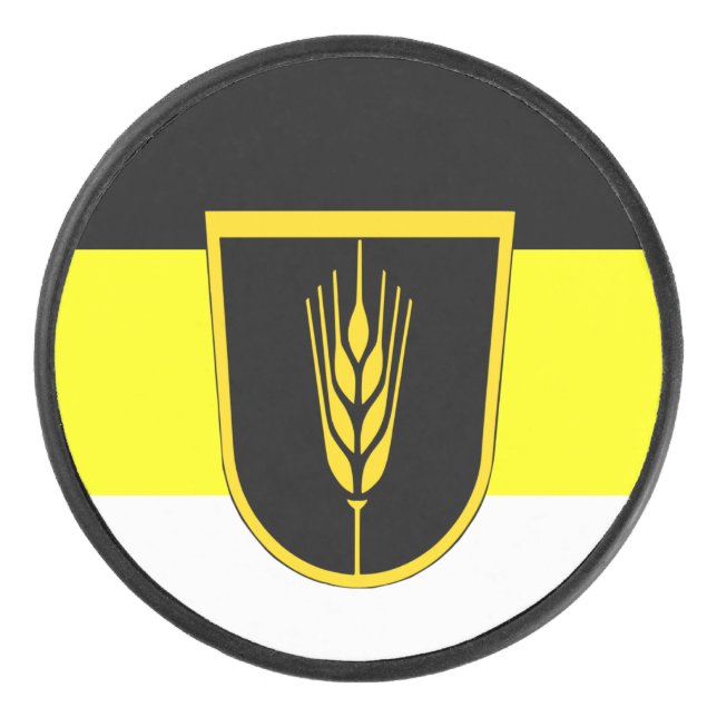 Disco De Hockey Bandera de Wolgadeutsche (versión en blanco/negro/ (Anverso)