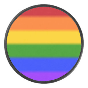 Disco De Hockey Bandera del orgullo gay caído