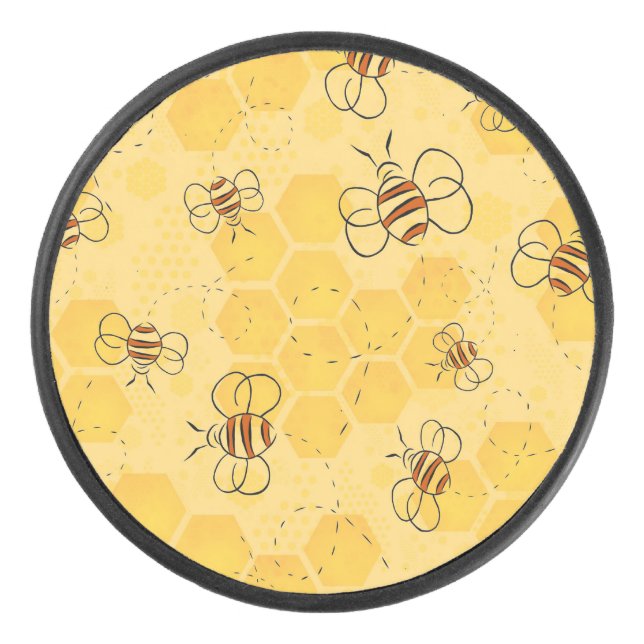 Disco De Hockey Bee Buzzing Honey Bees Cute (Anverso)