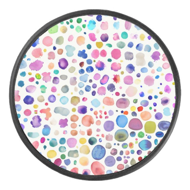 Disco De Hockey Blancos de color de agua (Anverso)
