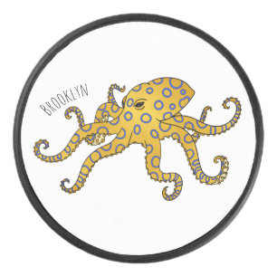 Disco De Hockey Blue-ringed octopus cartoon illustration