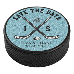 Disco De Hockey Boda de fanático de hockey sobre hielo, guarde la