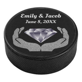 Disco De Hockey Boda de Manos de Diamante