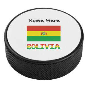 Disco De Hockey Bolivia y la bandera boliviana personalizadas