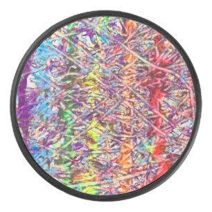 Disco De Hockey Botón de obra de arte de mármol de orgullo