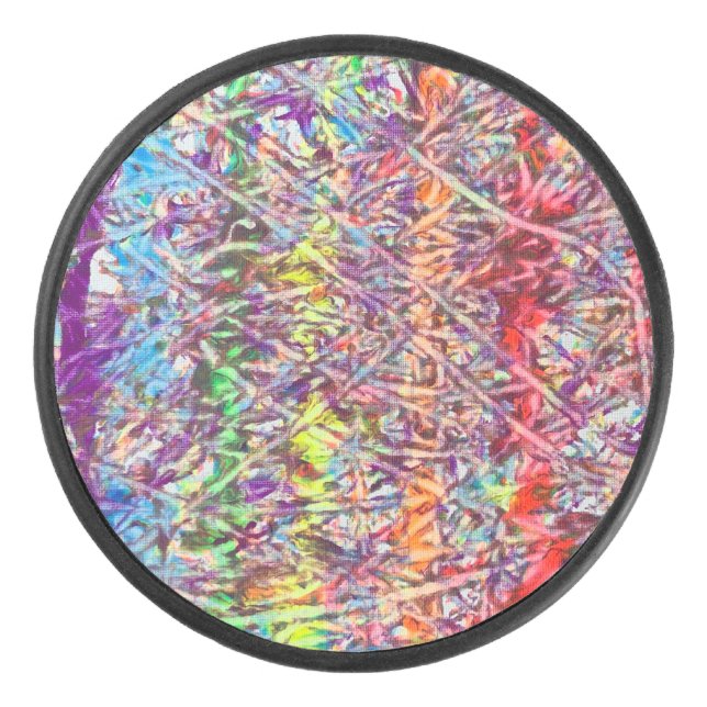 Disco De Hockey Botón de obra de arte de mármol de orgullo (Anverso)