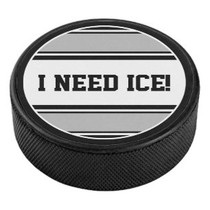 Disco De Hockey Botón redondo - Rayas de color gris negro