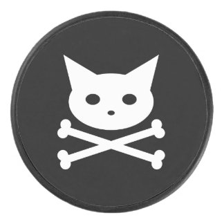 Disco De Hockey botón Skull Kitty