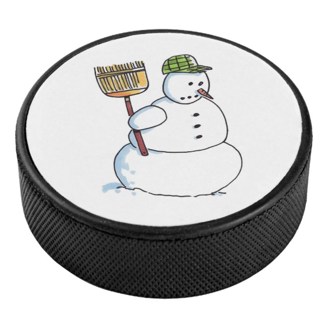 Disco De Hockey Broom Snowman hockey puck (3/4)