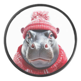 Disco De Hockey Bufanda y gorro de hipopótamo 