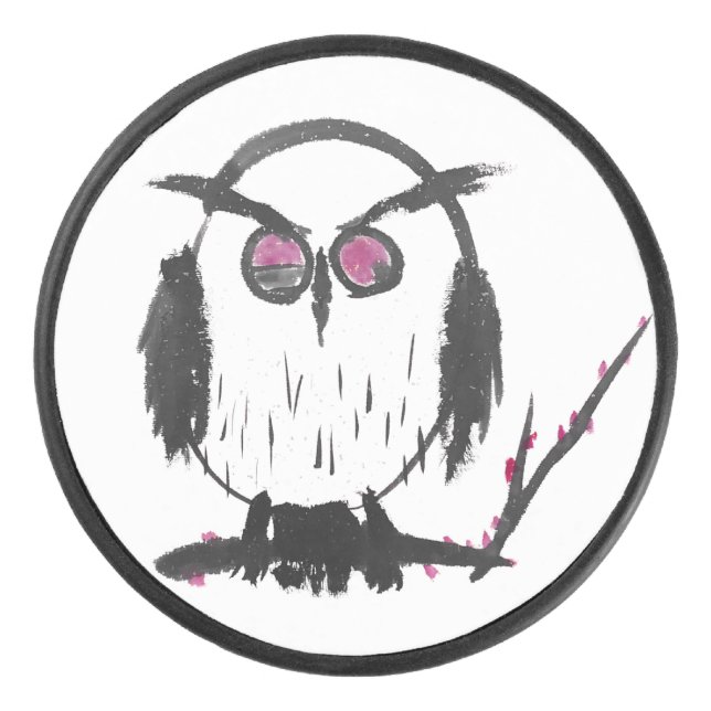 Disco De Hockey Búho chino (Anverso)