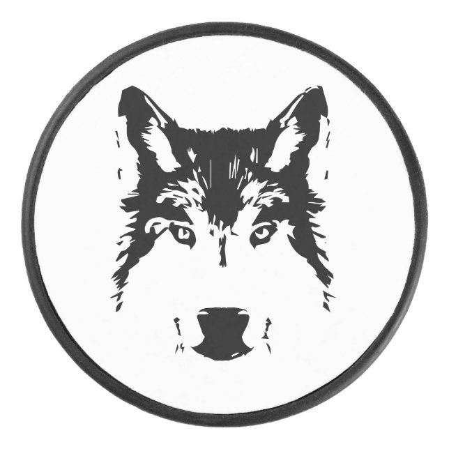 Disco De Hockey Cabeza de lobo (Anverso)