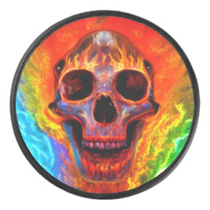 Disco De Hockey Calavera de color