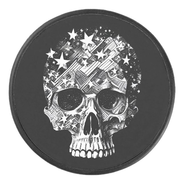 Disco De Hockey Calavera & Estrellas IV (Anverso)