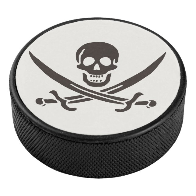 Disco De Hockey Calavera obsidiana espada Bandera pirata de Calico (3/4)