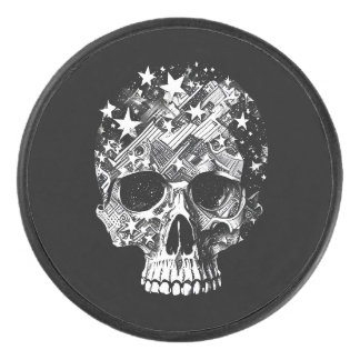 Disco De Hockey Calavera y estrellas IV