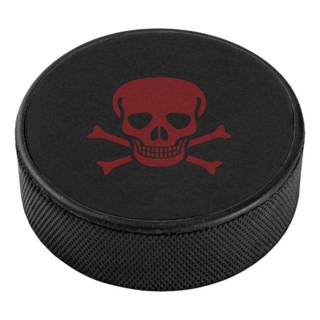 Disco De Hockey Calavera y huesos (3/4)