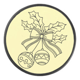 Disco De Hockey Campana de Navidad adorable arte de línea