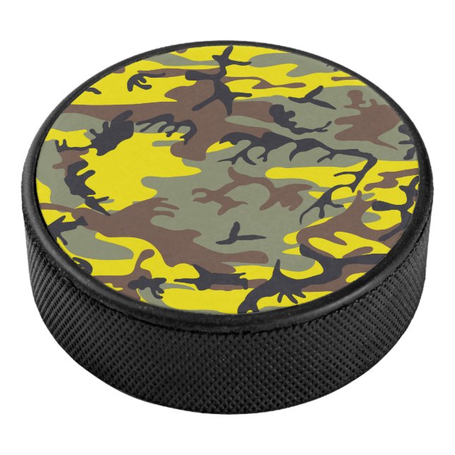 Disco De Hockey Camuflaje amarillo y marrón, ejército (3/4)